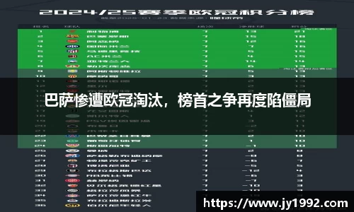 巴萨惨遭欧冠淘汰，榜首之争再度陷僵局